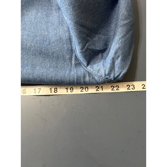 MODEST Dress XL  Denim  Floral‎ Embroidery Long Sleeve Button-Up - Picture 11 of 12